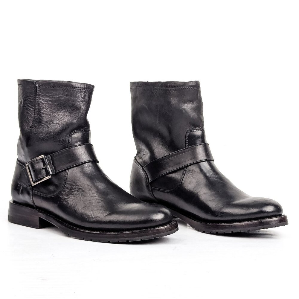 Frye Black Leather Ankle Boots